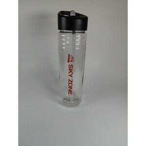 NWOT Sky Zone Water Bottle Plastic Clear Straw BPA Free Casual Everyday Use